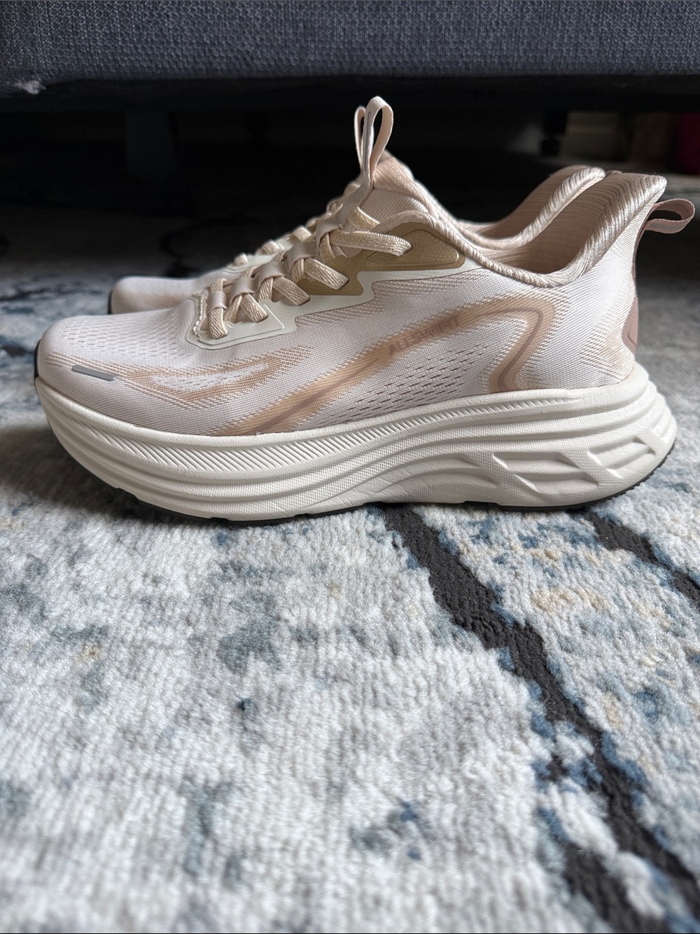 AllSwift Women's Cream & brown accents Platform Athletic Sneakers